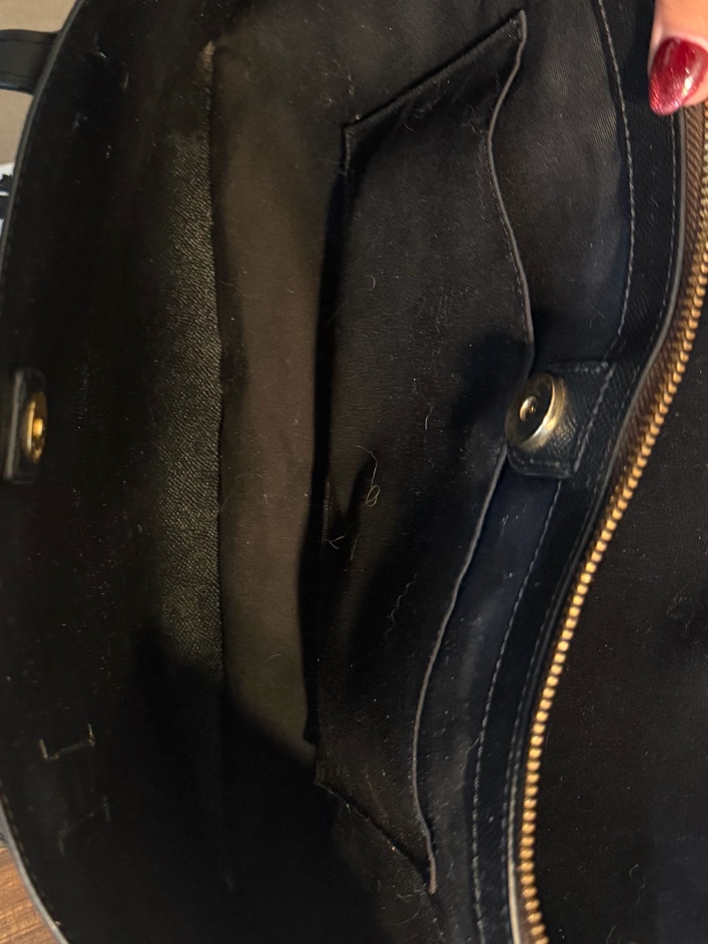 Coach Mollie Tote with Black Trim and Gold Hardware - Picture 9 of 11
